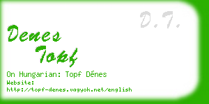 denes topf business card